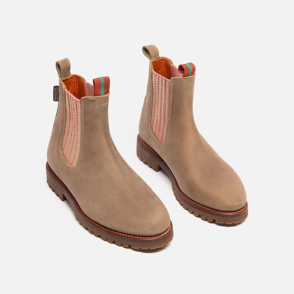 Penelope Taupe Leather Ankle Boot