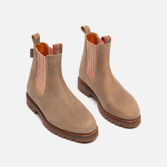 Penelope Taupe Leather Ankle Boot