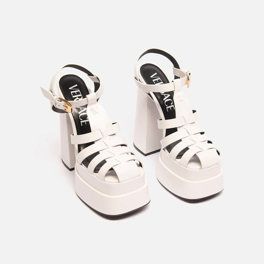 Versace White Medusa Platform Sandal