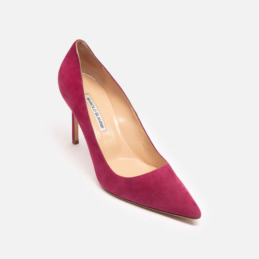 Manolo Blahnik Purple Suede Pump