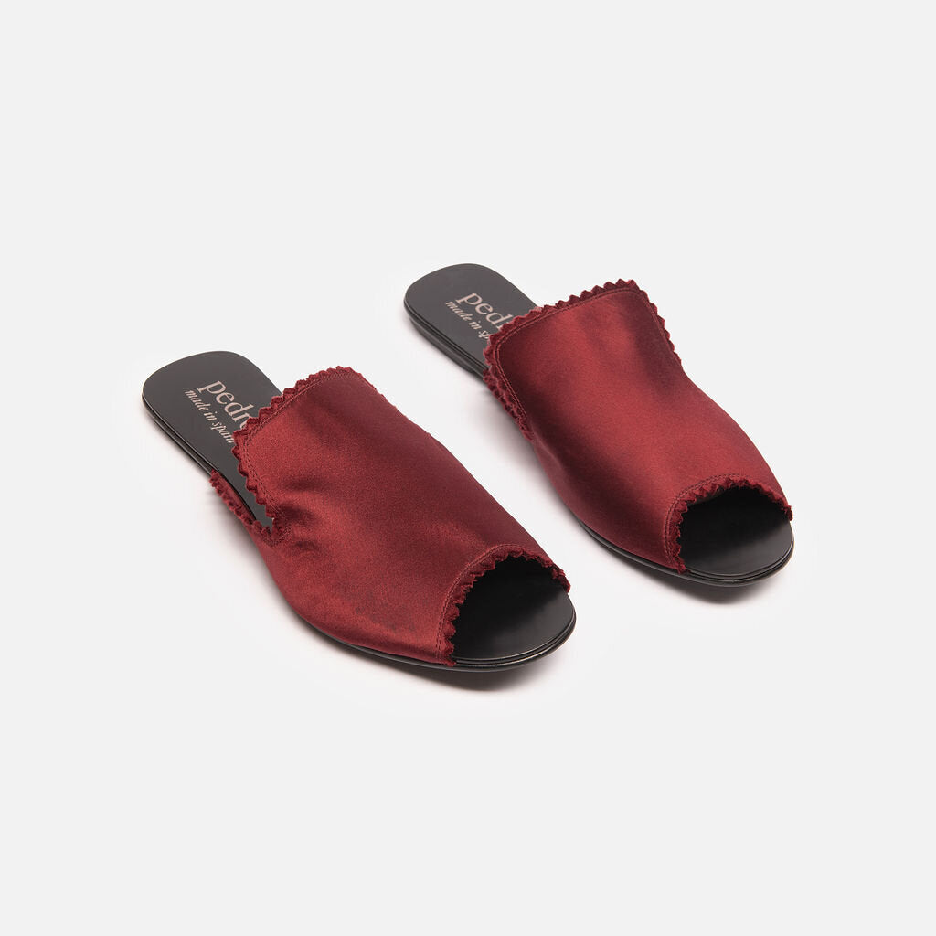 Pedro Garcia Red Satin Mules