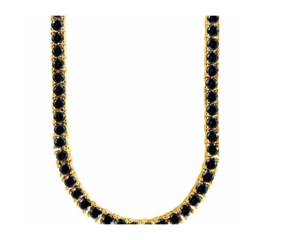 Cecil Black CZ Tennis Necklace YG