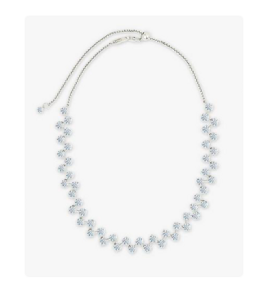 Carson Adjustable CZ Tennis Bolo Necklace WG
