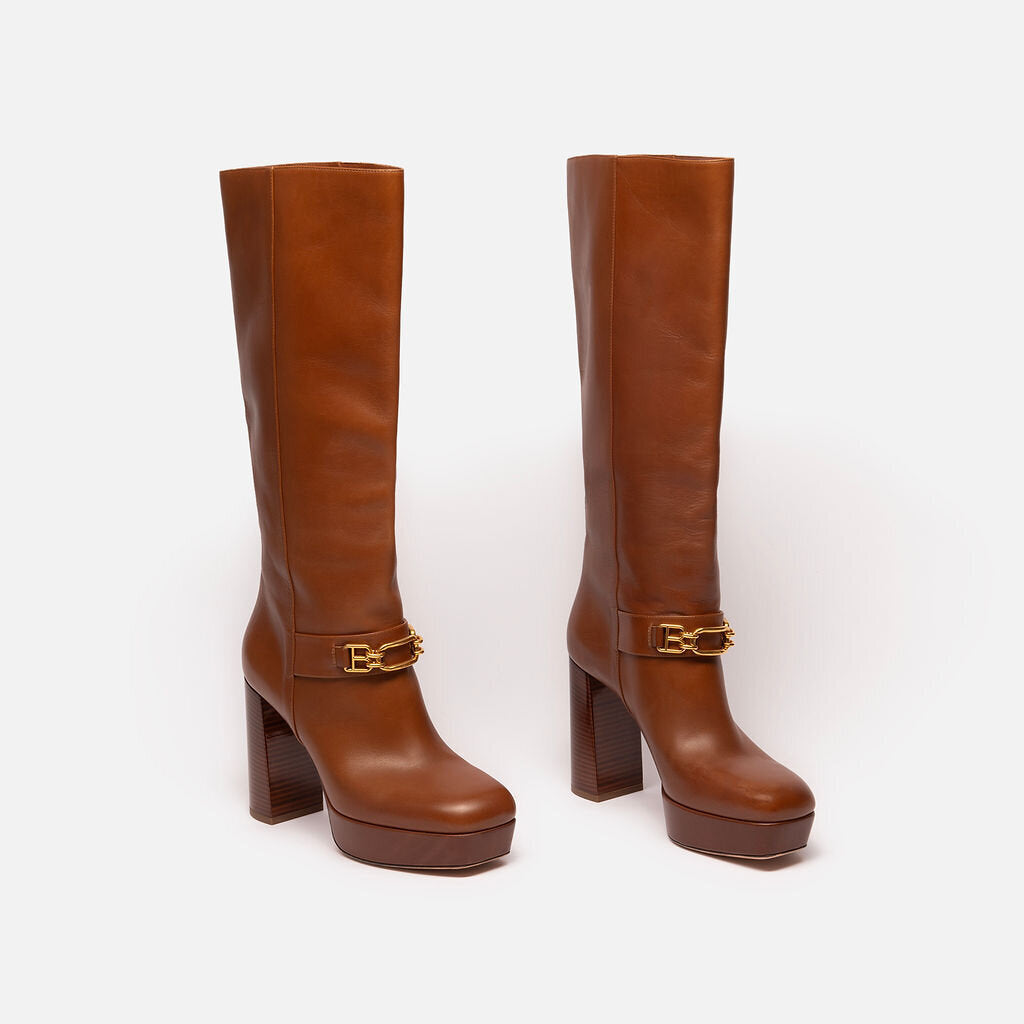 Bally Brown Leather Platform Boots