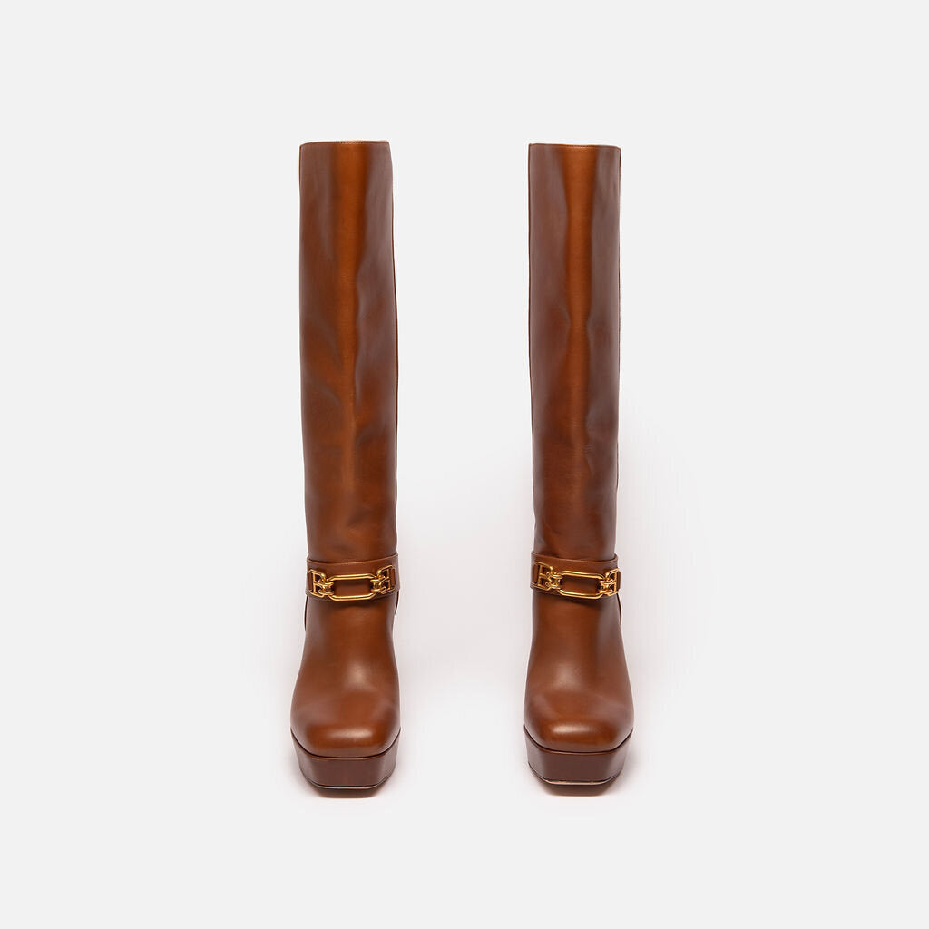 Bally Brown Leather Platform Boots