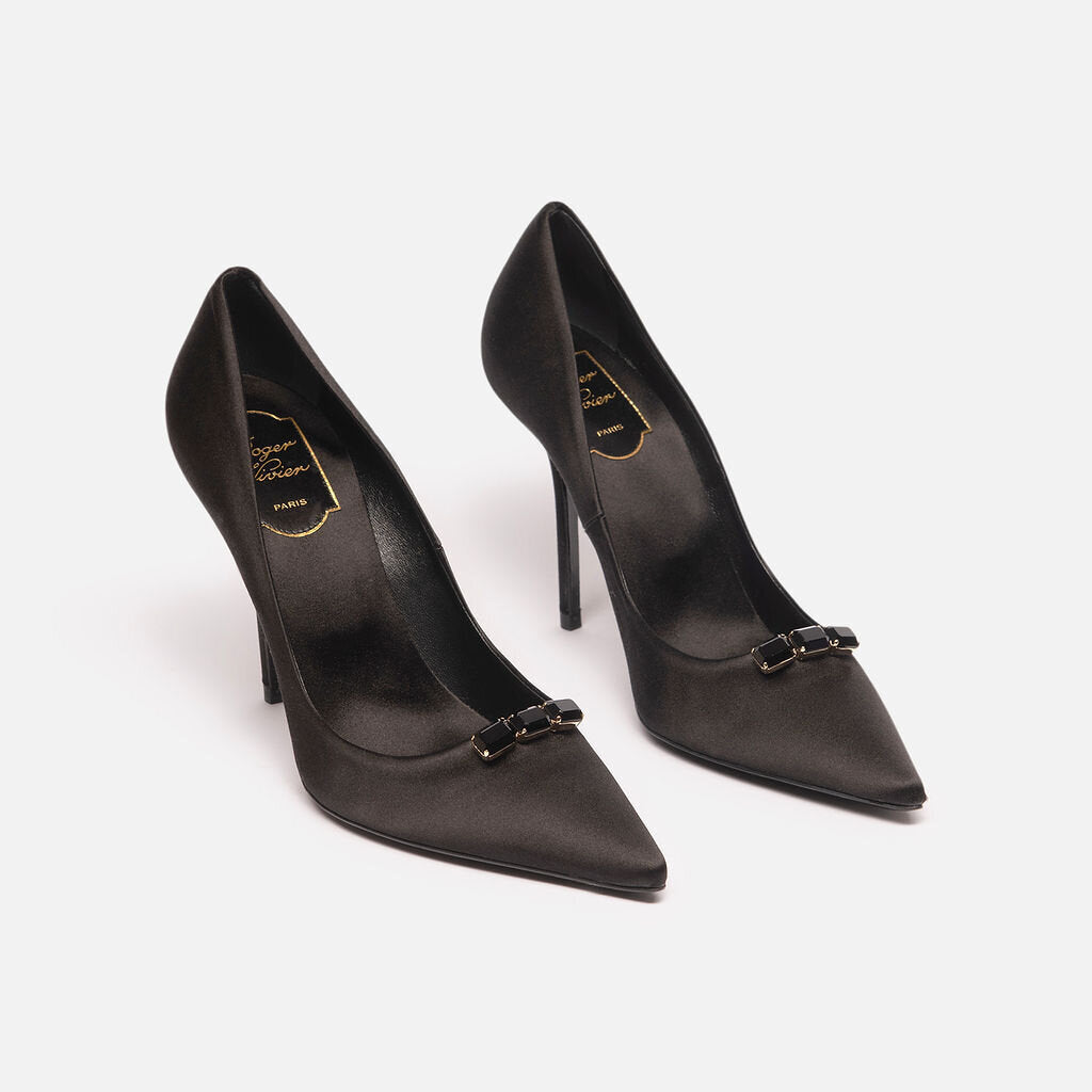 Roger Vivier Black Satin Heel