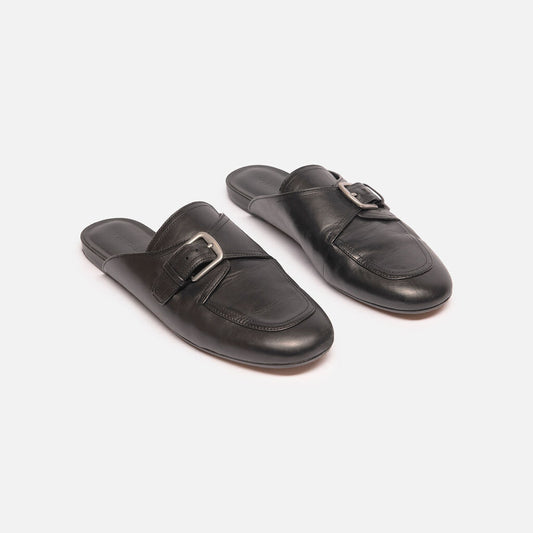 Vince Black Leather Mules