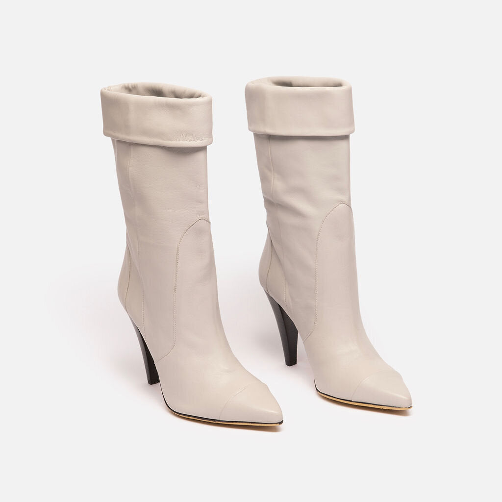 Iro Taupe Leather Heel Boot