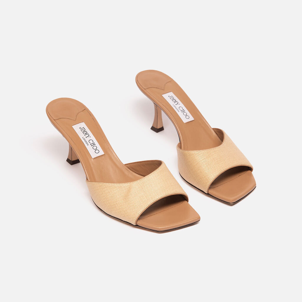 Jimmy Choo Brown Leather Heeled Mules