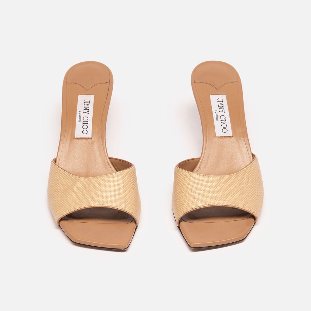Jimmy Choo Brown Leather Heeled Mules