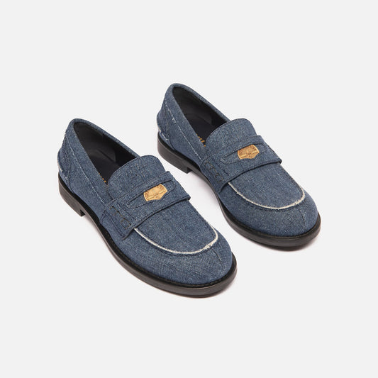 Miu Miu Blue Jean Penny Loafers