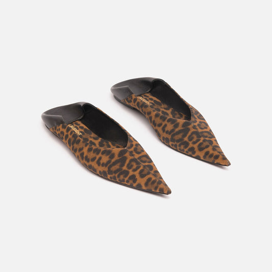 Saint Laurent Leopard Point Toe Flats
