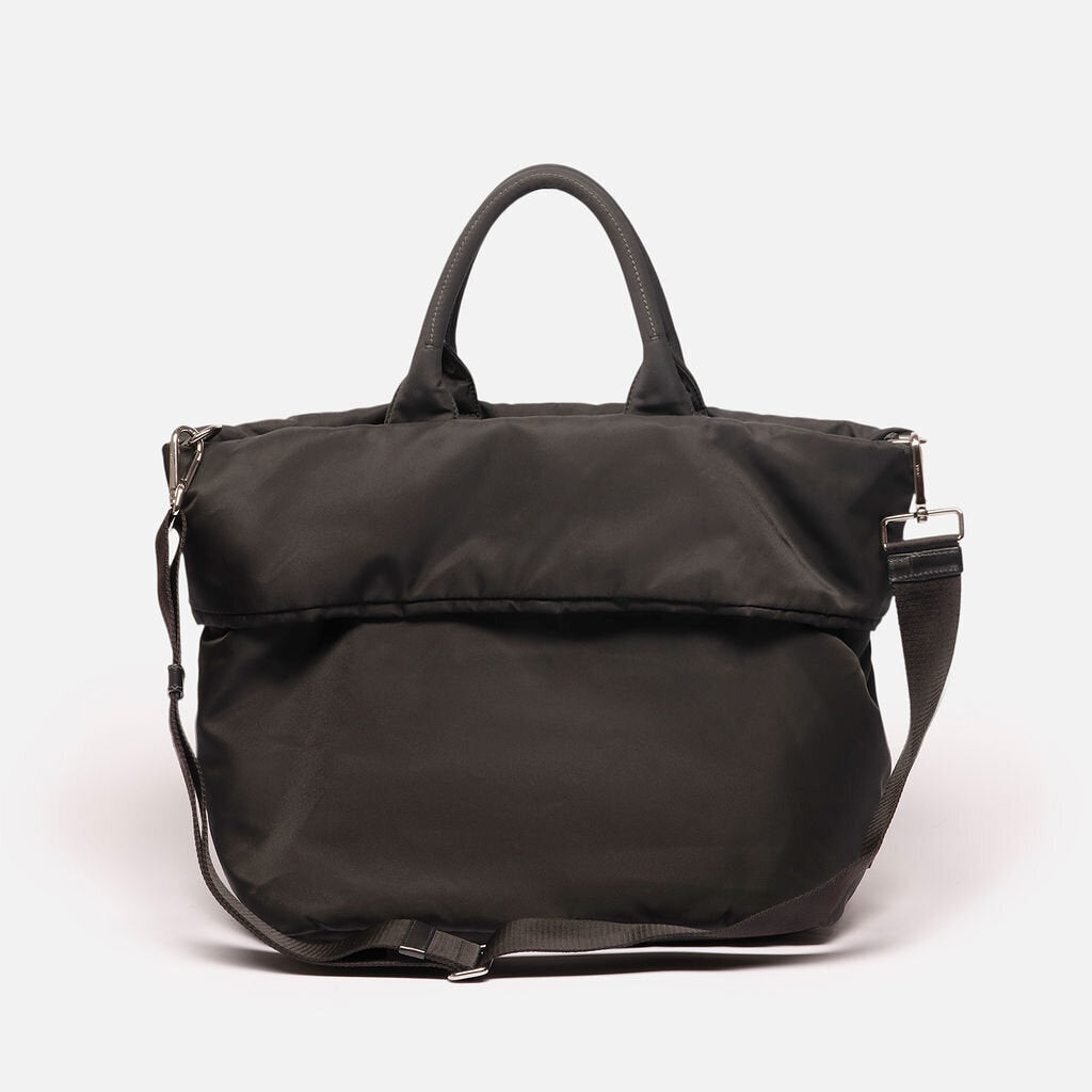 Prada Black Nylon Tessuto Reversible Top Handle Tote with Strap