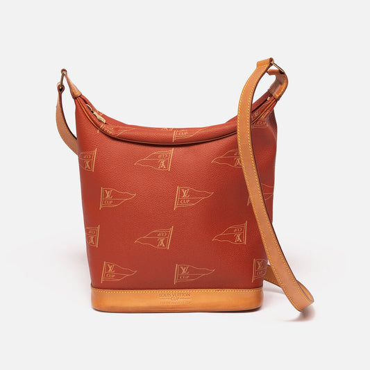 Louis Vuitton Orange Leather Flag Detail Shoulder Bag