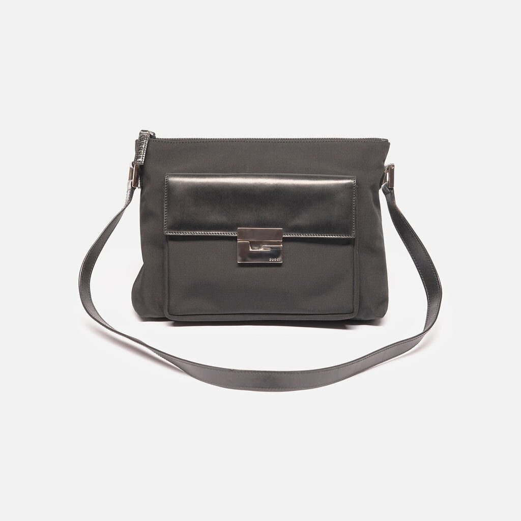 Gucci Black Canvas Shoulder Bag