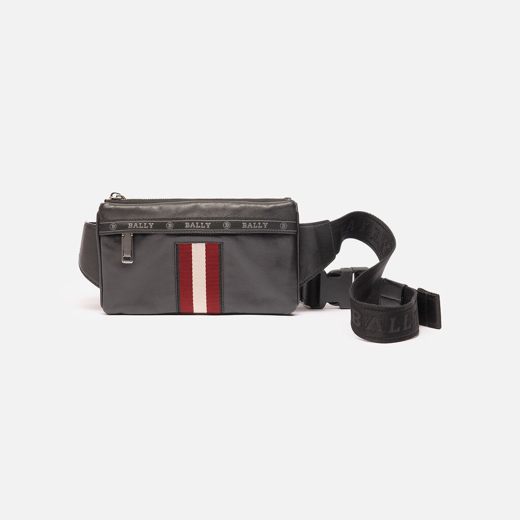 Bally Black & Red Striped Bum Bag
