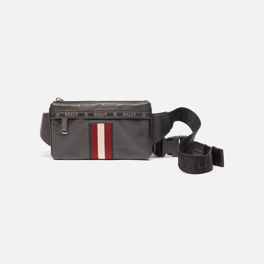 Bally Black & Red Striped Bum Bag