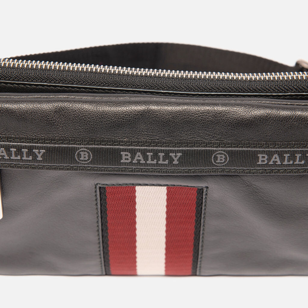 Bally Black & Red Striped Bum Bag