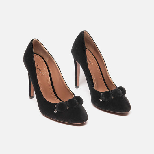 Alaia Black Velvet Pump