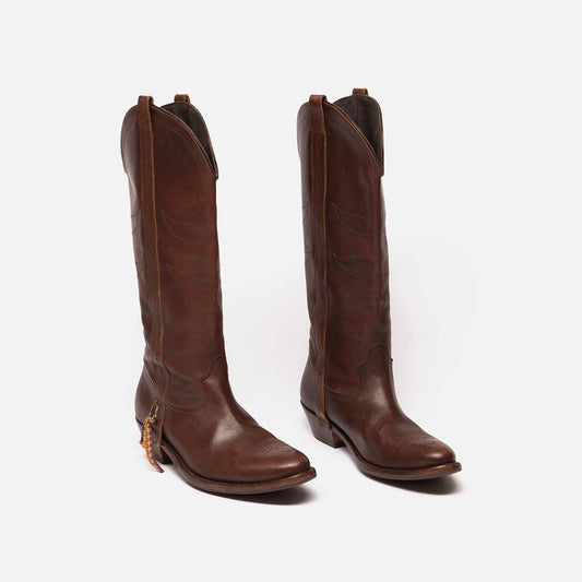Golden Goose Brown Leather Cowboy Boots