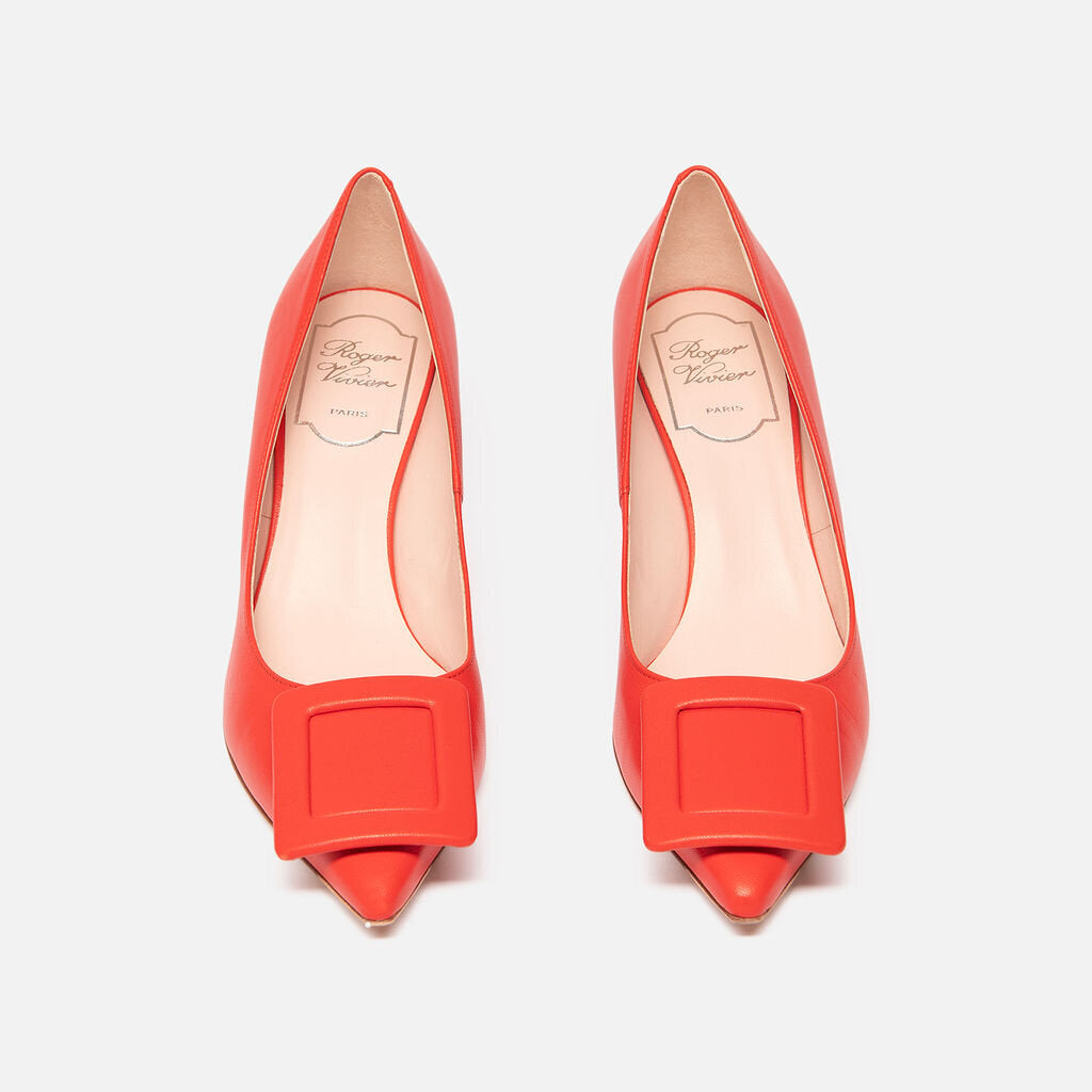 Roger Vivier Orange Leather Pump