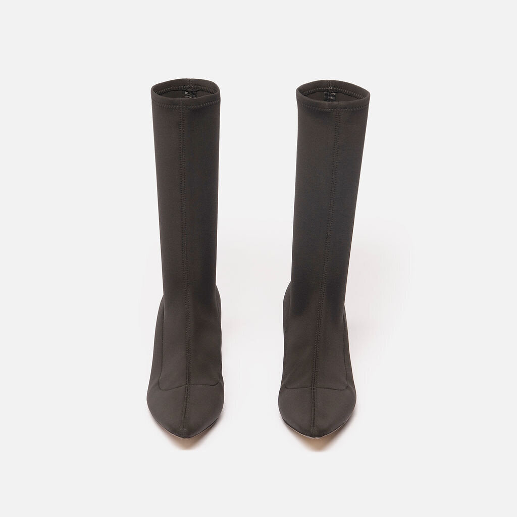 Khaite Black Nylon Ankle Boot