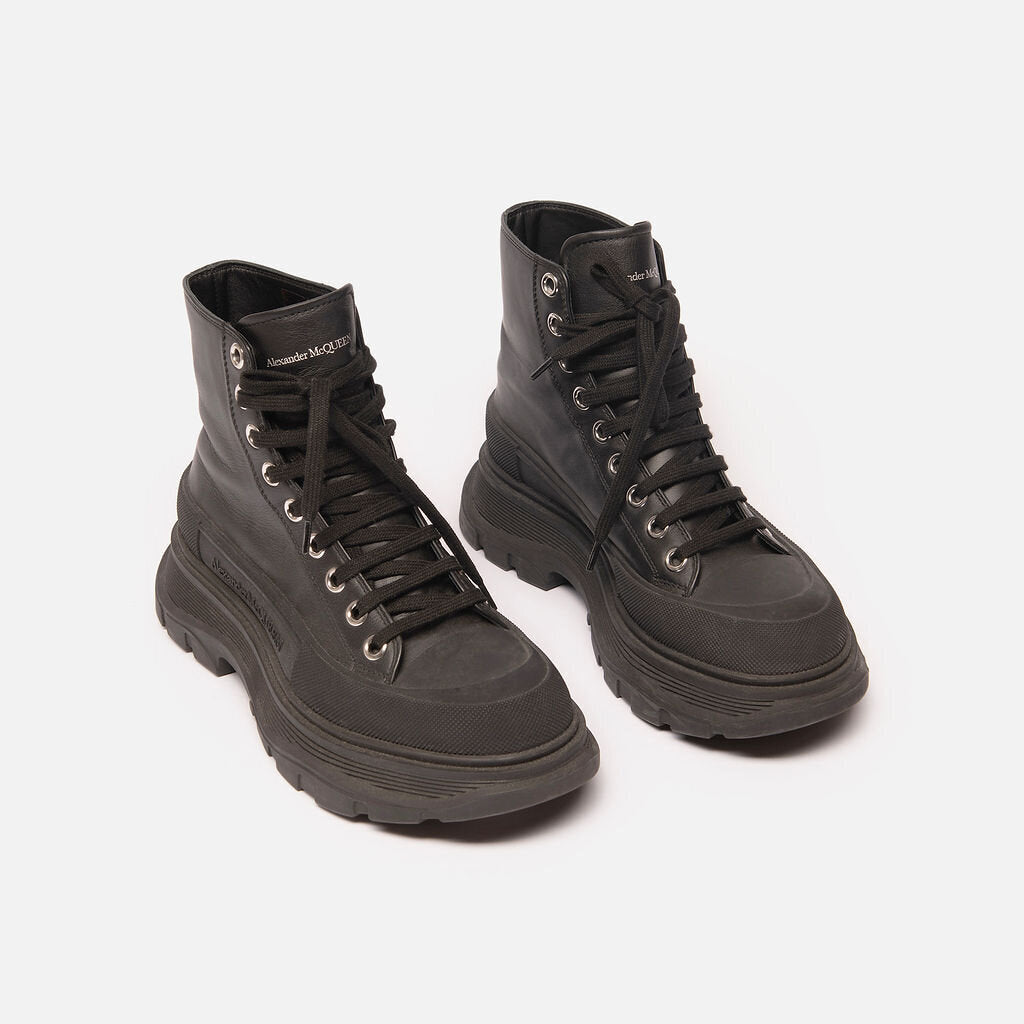 Alexander McQueen Black Platform Combat Boot