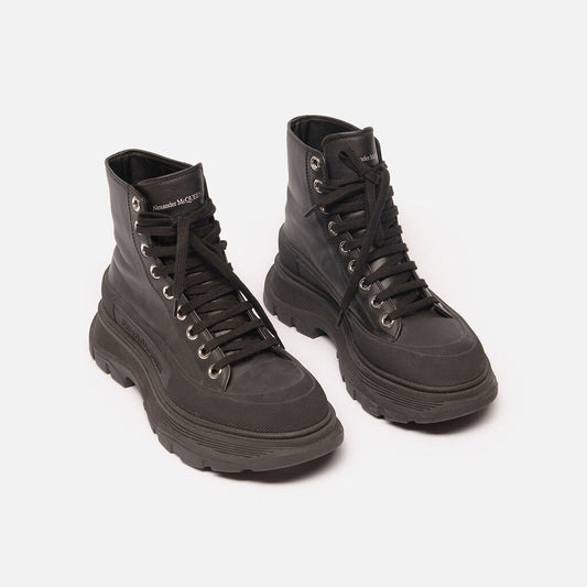 Alexander McQueen Black Platform Combat Boot