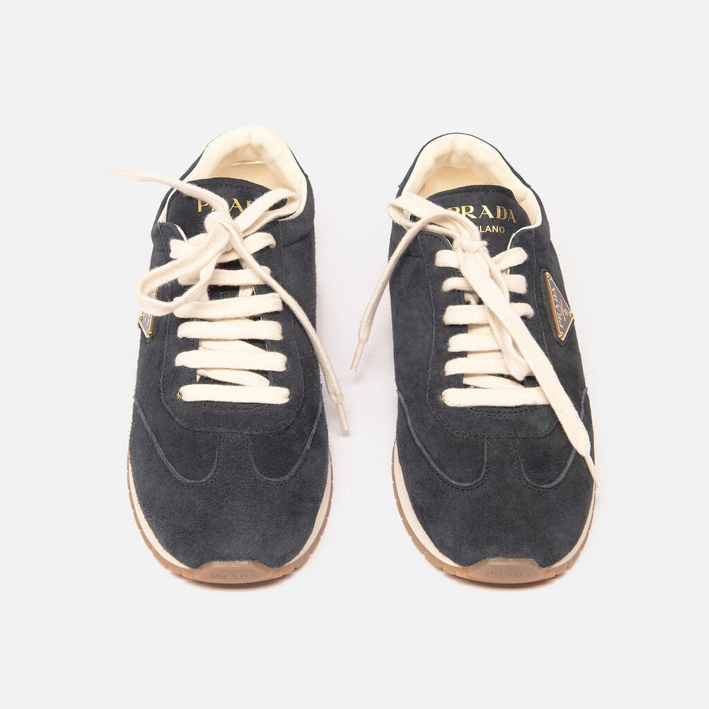 Prada Blue Suede Sneaker
