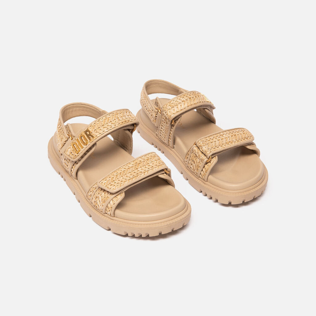 Christian Dior Beige Raffia Sandal