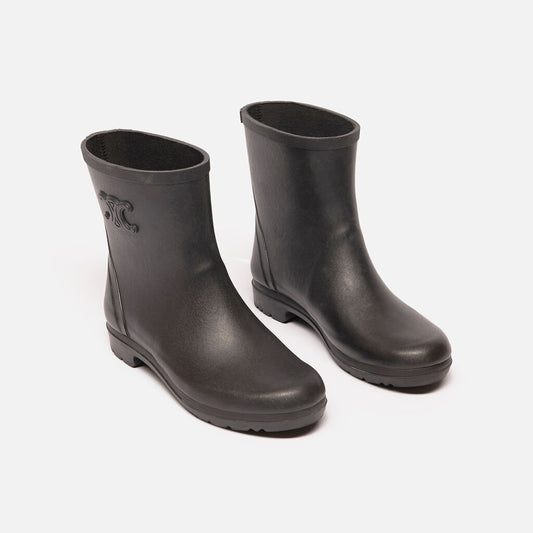 Celine Black Rubber Rainboots