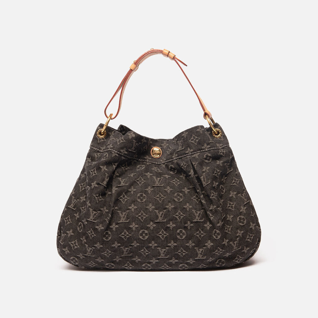Louis Vuitton Mono Denim Daily PM Leather Shoulder Bag Noir
