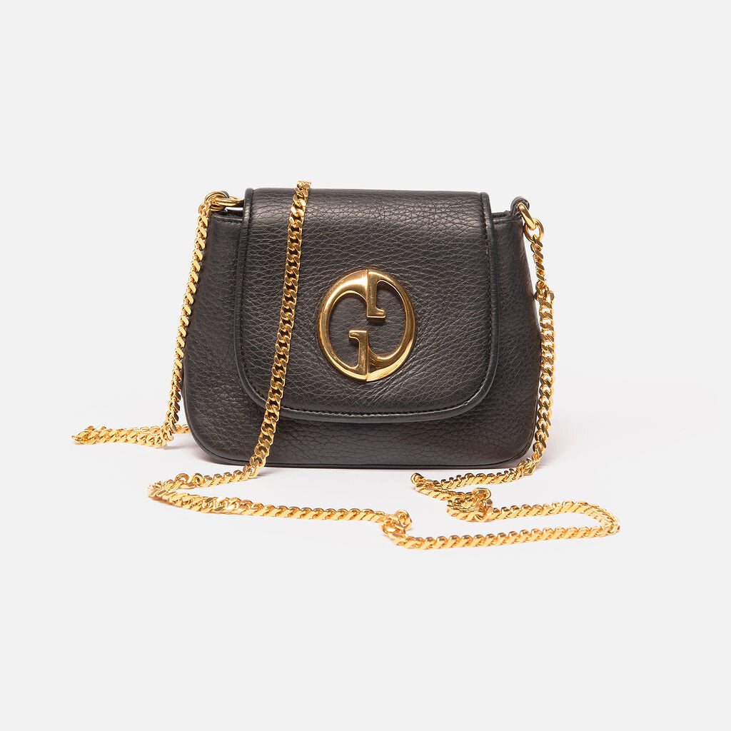 Gucci Black Leather GG Mini Chain Bag