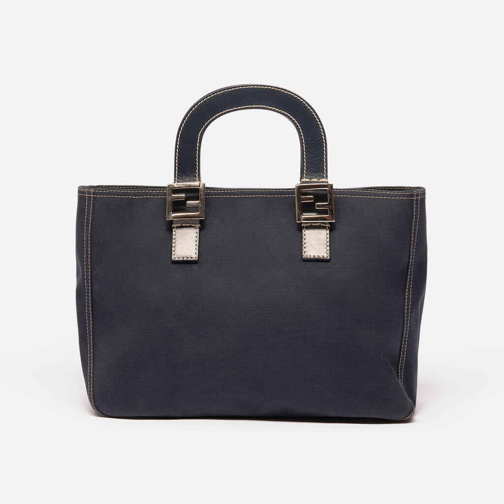 Fendi Navy Canvas FF Tote