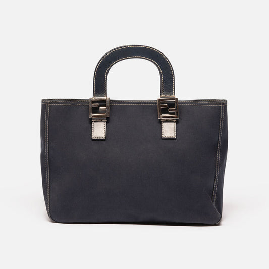 Fendi Navy Canvas FF Tote