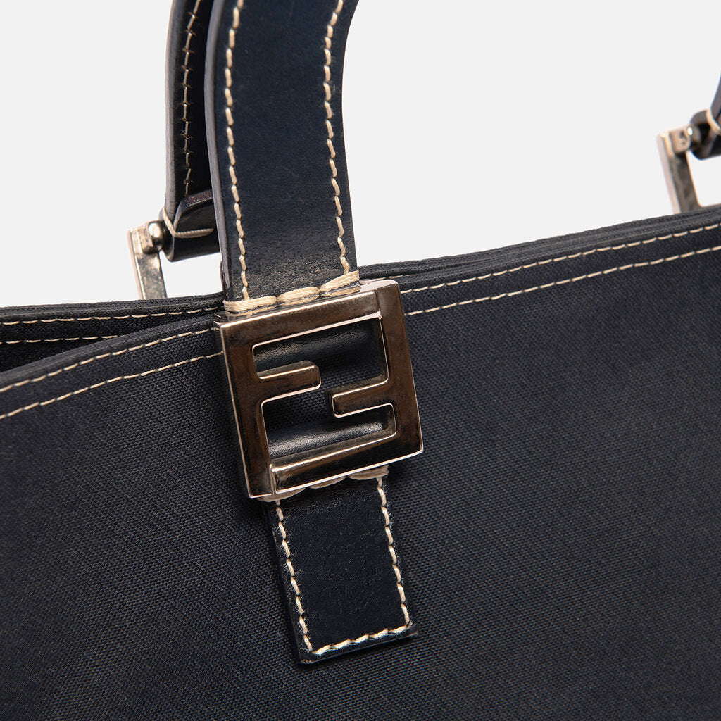 Fendi Navy Canvas FF Tote