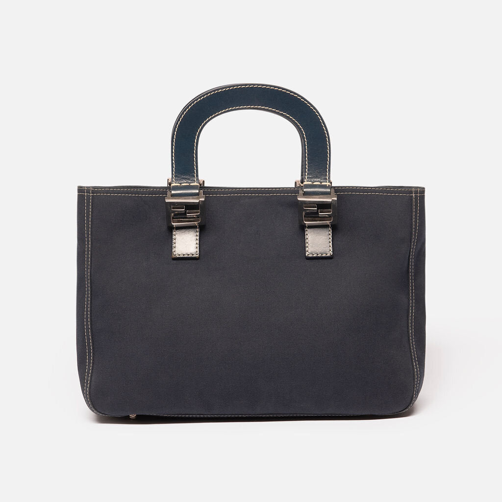 Fendi Navy Canvas FF Tote