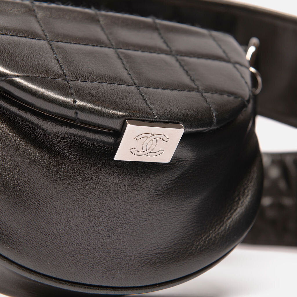 Chanel Black Mini Flap with Thick Strap