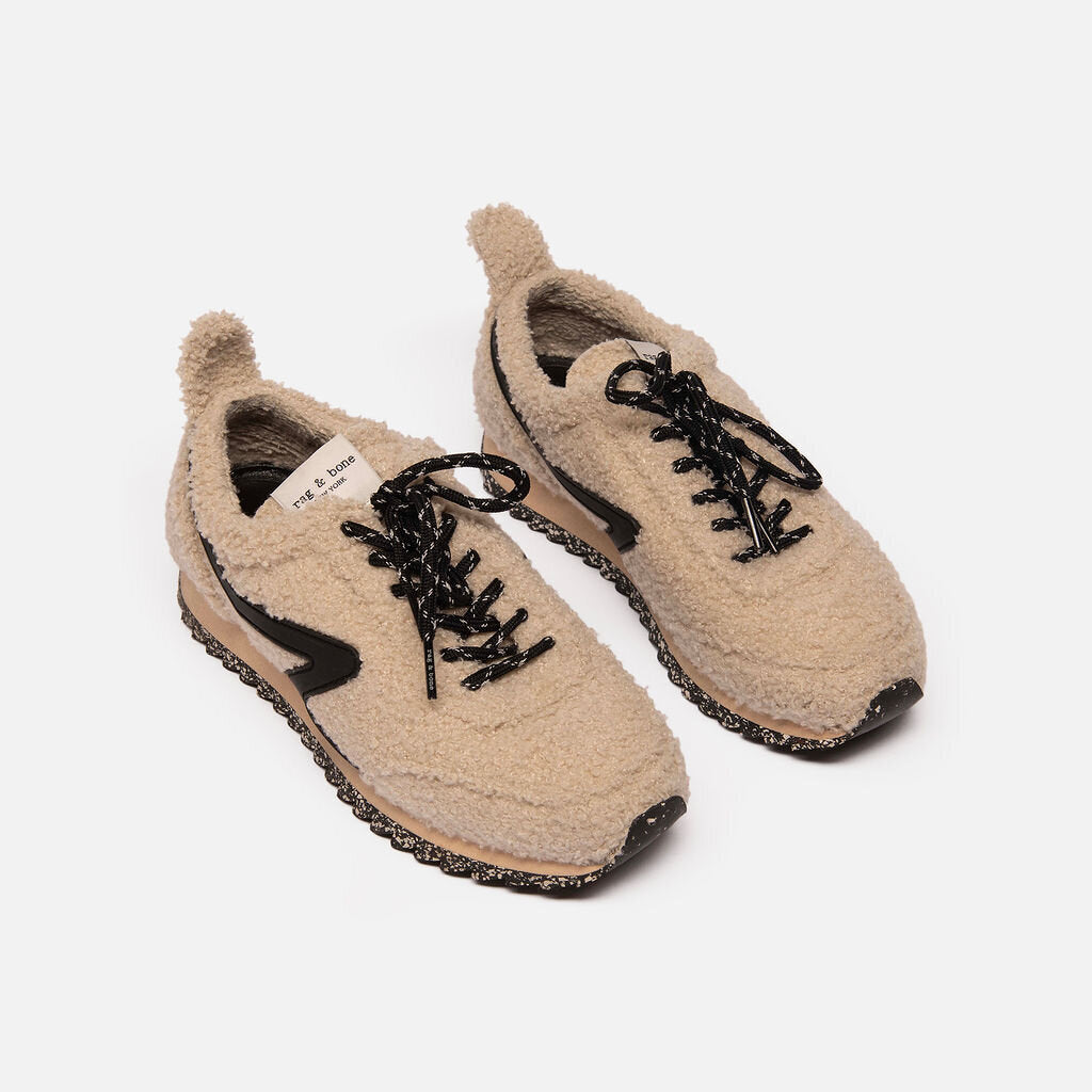 Rag & Bone Beige & Black Boucle Sneaker
