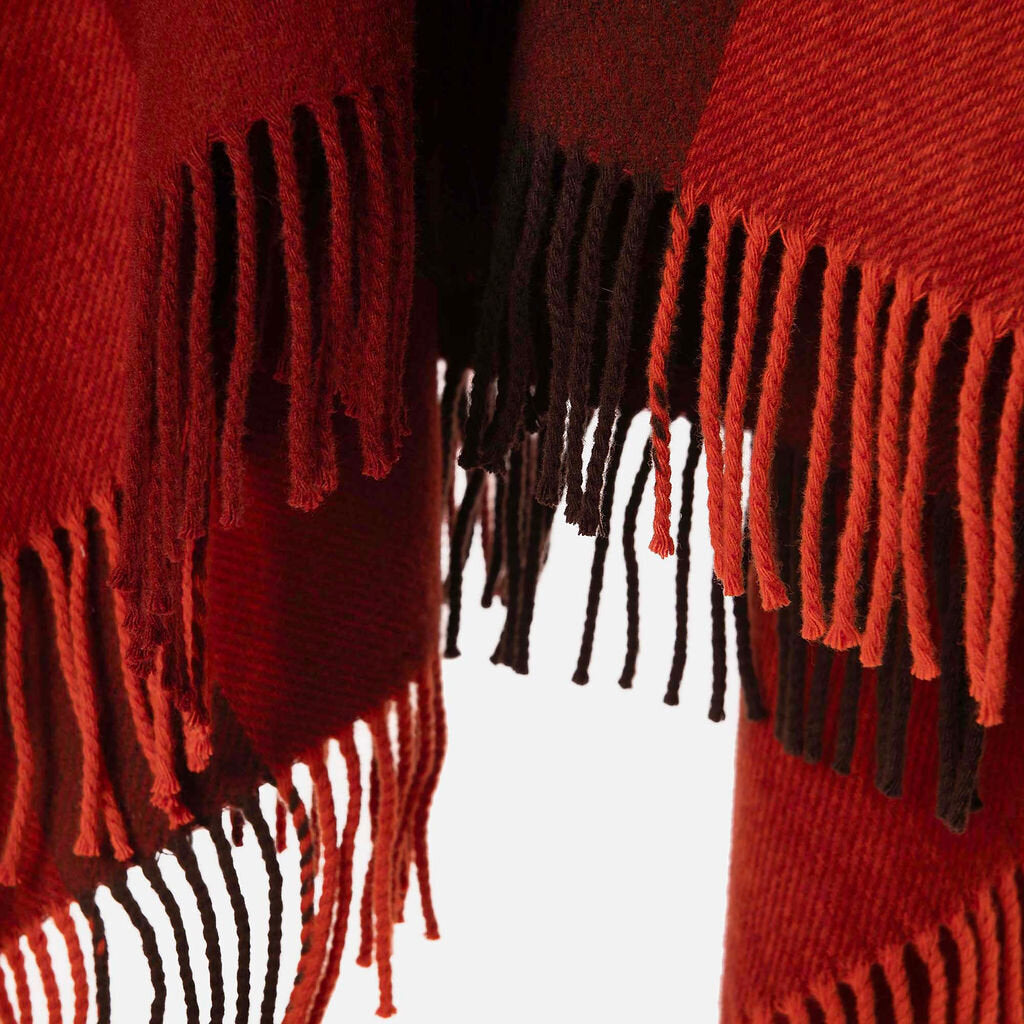 Hermes Bordeaux Wool Blend Cape with Leather Trim