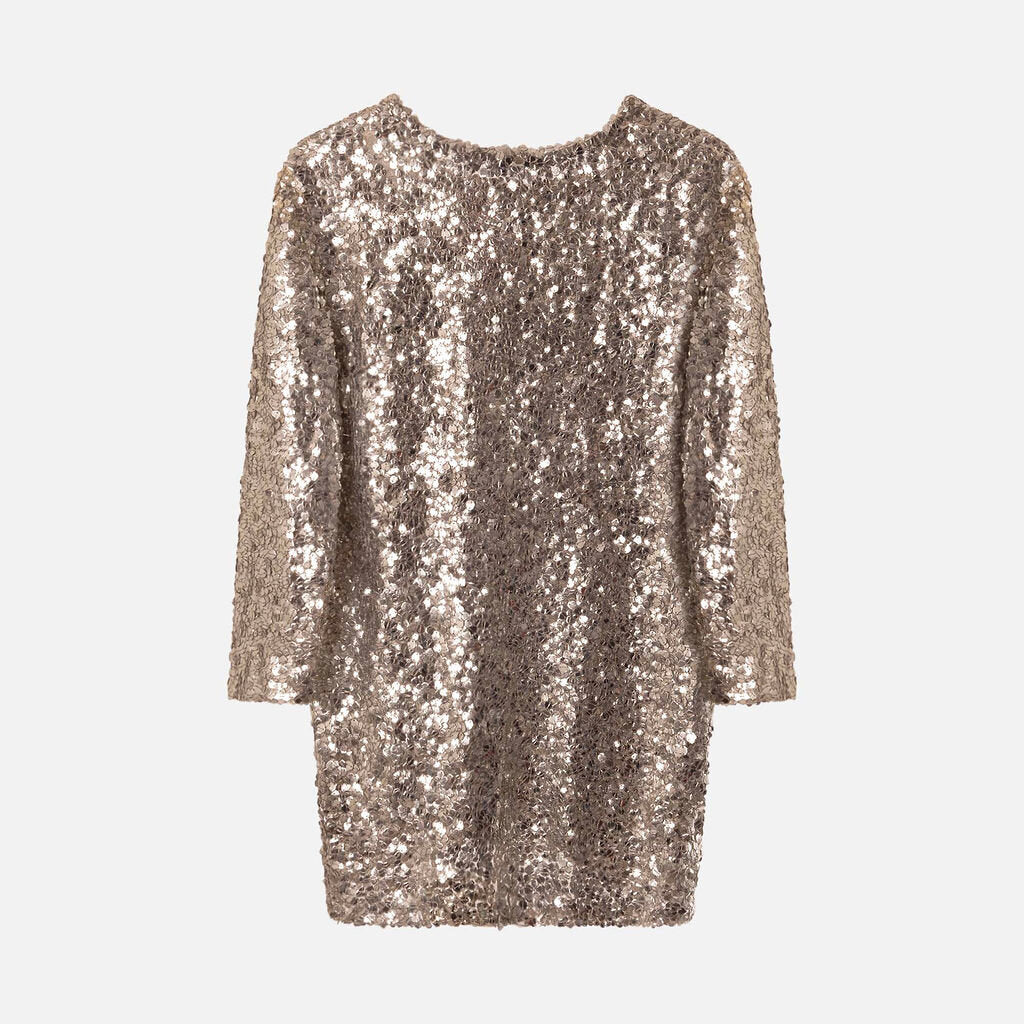 Balmain Silver Sequin Mini Dress