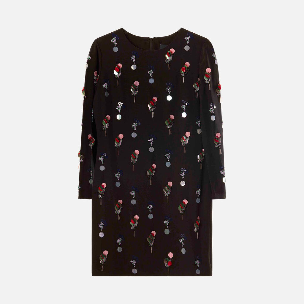 Cushnie et Ochs Black Silk Embellished Dress