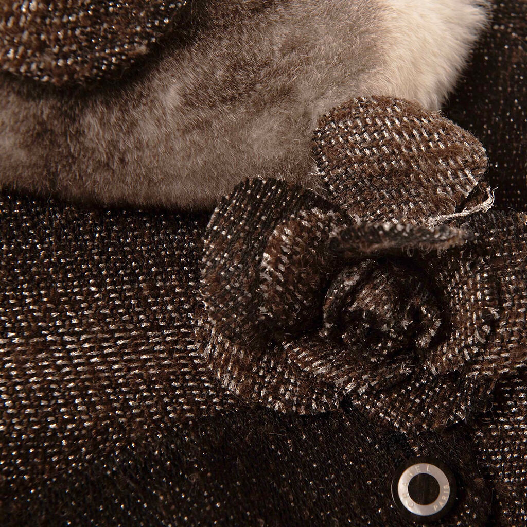 Chanel Brown Tweed Fur Lined Jacket