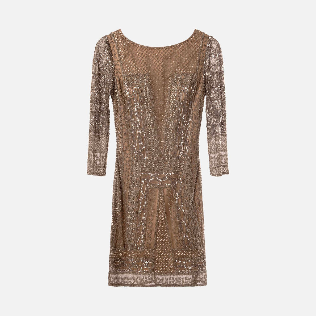 Scala Grey Sequin Longsleeve Mini Dress