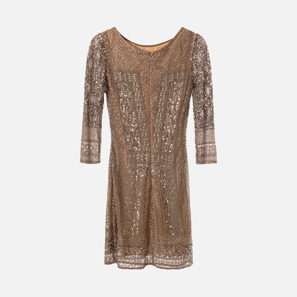 Scala Grey Sequin Longsleeve Mini Dress