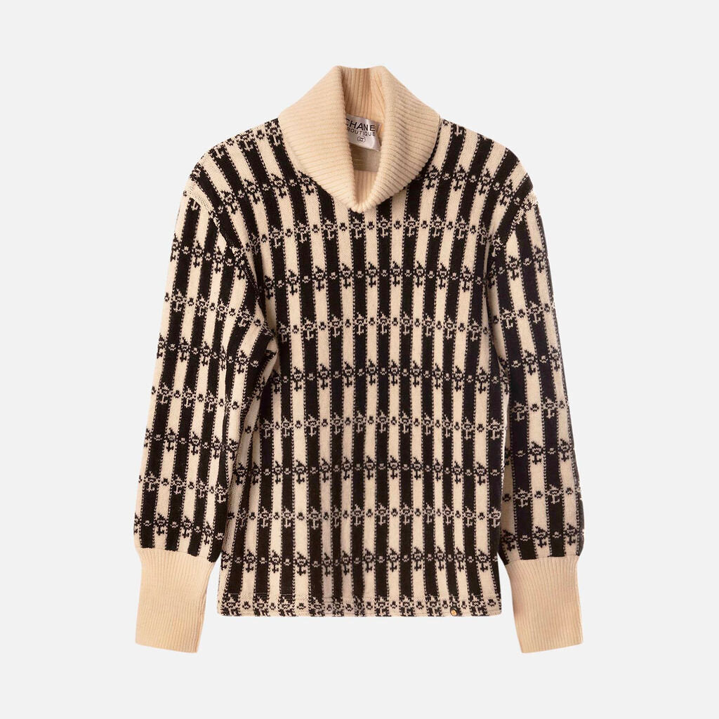 Chanel Wool Stripe Turtleneck