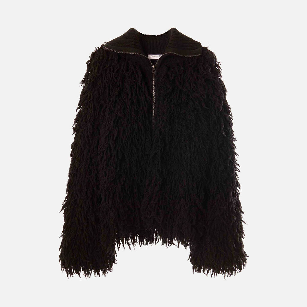 Christian Dior Black Wool Knit Coat