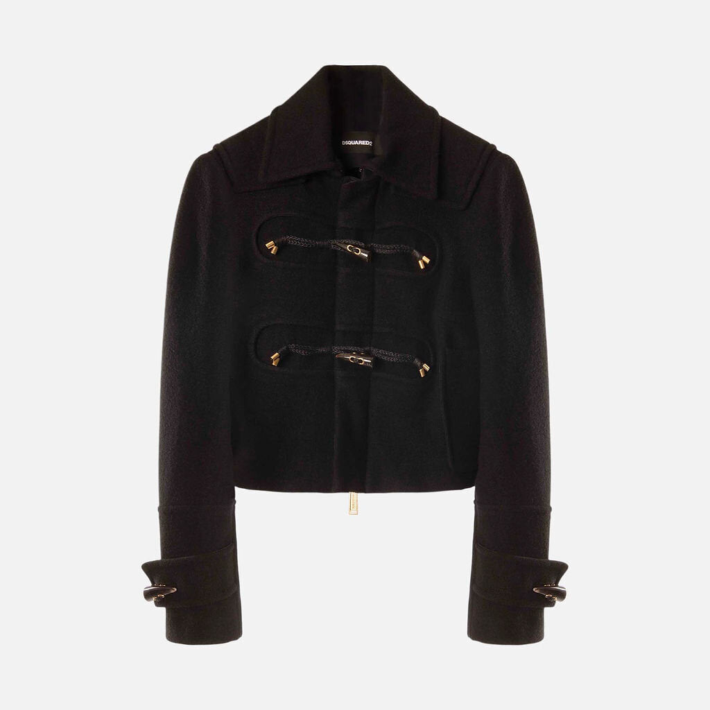 DSquared2 Black Wool Zip Up Jacket