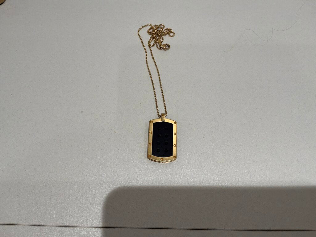 18kyg Poi’s Mois Blk Rubber Dog Tag