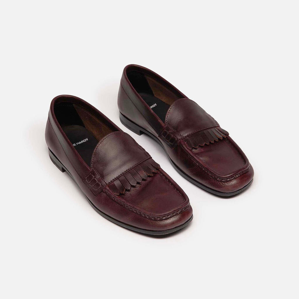 Pierre Hardy Burgundy Leather Loafers